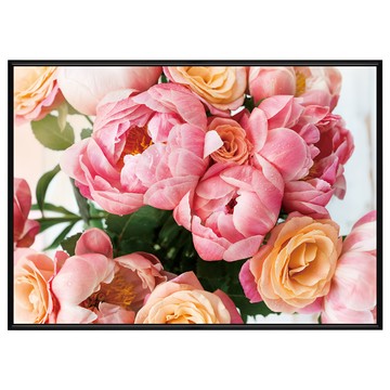 Boluo 菠蘿選畫所 粉紅牡丹與玫瑰 BFFB3460B 畫框  40 x 30cm  粉紅牡丹與玫瑰 黑框