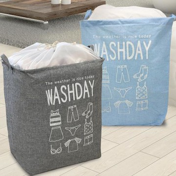 北歐仿棉麻衣物收納袋 洗衣籃 收納籃 髒衣收納