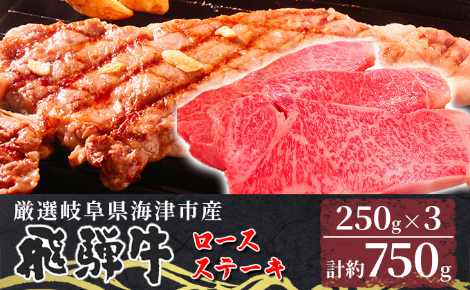 海津市産ロースステーキ250g×3 