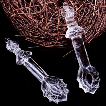 天然白水晶原石擺件佛教法器五股金剛劍大號能量石頭供佛飾品