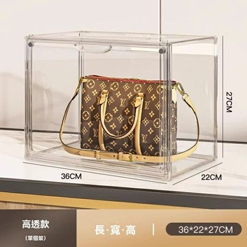 【磁吸防塵】收納盒 展示盒 收納櫃 手辦盒 香水盒 包包盒 透明可視 防黴防潮 多層分隔 奢侈品收納神器