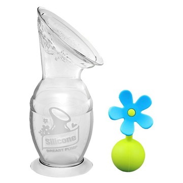 haakaa 第二代真空吸力小花集乳器 2件組 集乳瓶150ml +藍色小花  藍色  1套