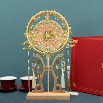 十里紅妝3d拼圖全套金屬鳳冠苗冠霞帔團扇結婚禮物diy手工自制拼
