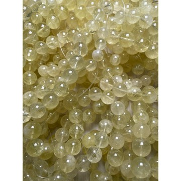 ［金百福］檸檬晶 檸檬黃水晶 黃色水晶 （棉體非清透料 實品顏色淡一點）手珠 手串 手鍊 DIY 設計款 材料珠