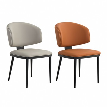 IDEA 現代風包覆型皮革休閒椅/餐椅(化妝椅 皮椅 戶外椅 梳妝椅 書桌椅橘色