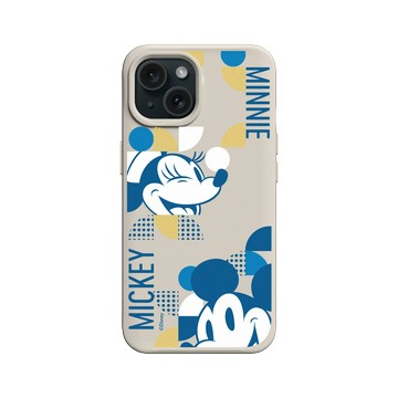 iPhone 15 SolidX 貝殼灰 - 迪士尼-米奇 Mickey - 展示好感情-米奇與米妮