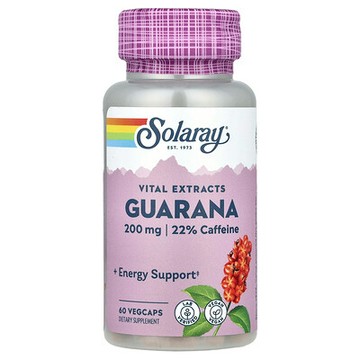 Solaray, 瓜拉那種子提取物，200毫克，60粒素食膠囊