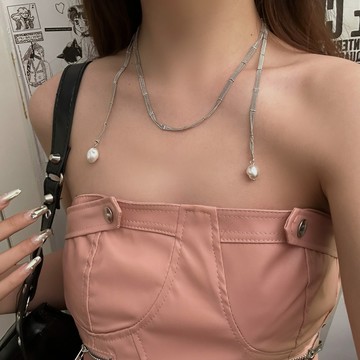 【台灣公司 可打統編】免運 雙層巴洛克珍珠項鏈高級感時尚長款毛衣鏈小眾簡約百搭頸鏈頸飾女 可開發票 全館五折 工廠現貨直銷 新品特價 z9211