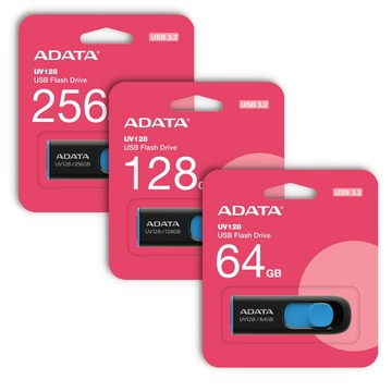 【台灣保固】ADATA 威剛 UV128 USB 3.2 64G 128G 256G 伸縮式 高速 隨身碟