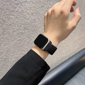 網紅小紅書純色編織適用蘋果applewatchs10表帶s9新款iwatch12345678se代手表帶簡約ins時尚高級感女情侶創意