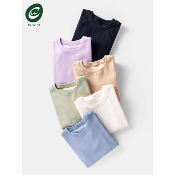 euv 兒童純棉打底衫男女童白色長袖t恤黑色內搭秋衣小童秋裝上衣