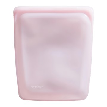 stasher 大長形矽膠密封袋  按壓自密封 Pinch locTM 封口設計 可重複使用 耐候性佳  21.59 x 26.03 x 3.81cm  粉紅色  1入  1個