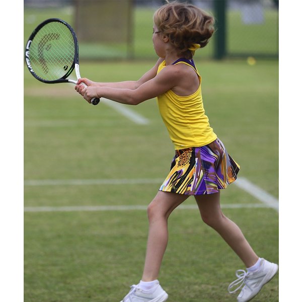 おしゃれ ジュニア テニスウェア 女の子用 2点セット ワンピース アンダースコート Jaguar Dress Tennis Print Animal ウエア