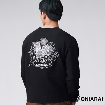 網路獨家【官網獨家↘新年價㊣▵】都市遊俠反光老鷹貼標刺繡長TEE(黑) - BLUE WAY 鬼洗い