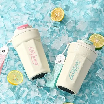 316無縫內膽【簡約黑】-單杯彩盒手提繩3D貼杯刷 咖啡保温杯316不锈钢大容量男车载可乐杯女学生高颜值便携水杯子