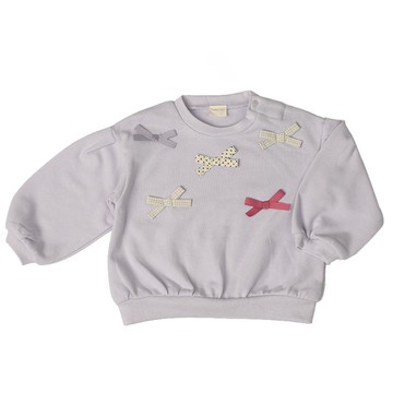 akachan honpo - 長袖休閒上衣-蝴蝶結-粉紫色