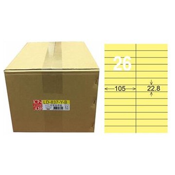 【龍德】A4三用電腦標籤 22.8x105mm 淺黃色1000入 / 箱 LD-837-Y-B【APP滿額下單10%點數(單一帳號最高5000點)】1/31止