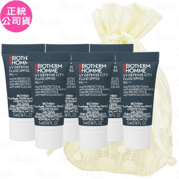【即期良品】BIOTHERM 碧兒泉 男仕極限輕質UV防護乳(5ml)6入旅行袋組