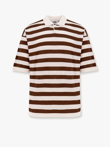 Striped cotton crepe polo shirt - ALPHA-STUDIO - gender_Man