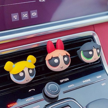 限量發售【遊戲家】THE POWERPUFF GIRLS飛天小女警可愛潮流車用出風口擴香石 花花 泡泡 毛毛三件組