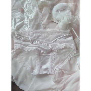 新中式甜美純欲少女蕾絲內褲女生冰絲夏季薄款純棉襠網紗性感