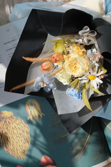 【現貨】藍色系 永生花花束 不凋花 索拉花 乾燥花 紀念日 情人節