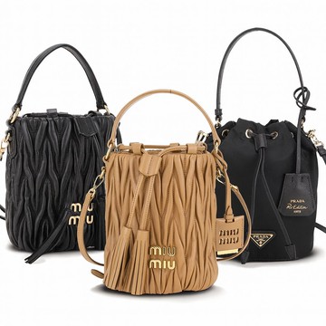 PRADA x miu miu 納帕皮革/尼龍 兩用水桶包-多款可選