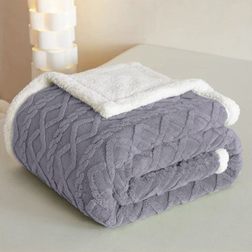 J-bedtime 床寢時光 雪芙絨羊羔絨雙面多功能大毯 T5045M  藍灰色  150 x 200cm