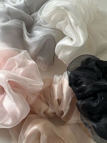 Double Organza Silver Plated Scrunchie
