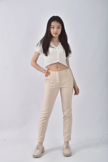 (M) zara反折杏色長褲