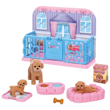 TAKARA TOMY Licca 莉卡娃娃 莉卡寵物布丁小狗房屋組 LG-04  1套  混和顏色