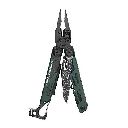 LEATHERMAN, Signal Camping Multitool with Fire Starter, Hammer and Emergency Whistle, Made in the USA, Topographical Print