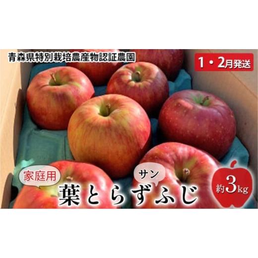 ふるさと納税 青森県 弘前市 家庭用 葉取らず サンふじ 約 3kg 青森県特別栽培農産物認証農園