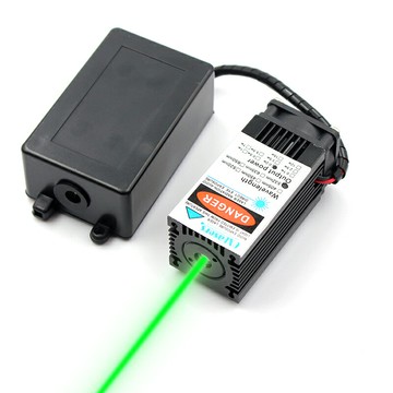oxlasers 532nm 200mW大功率12V綠激光模組粗光激光器密室逃脫道具帶風扇TTL綠激光束送支架