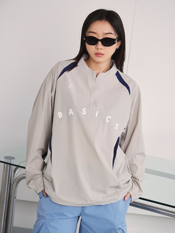 撞色拼接英文字長POLO