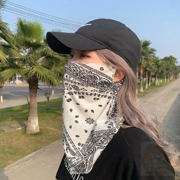 🏷️超值優惠🏷️ 防曬  面罩 女全臉護頸掛耳口罩騎行面巾男夏季潮薄款紫外線護臉面紗