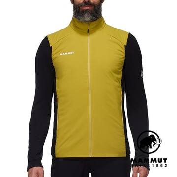 【Mammut 長毛象】Rime Light IN Flex Vest Men 輕量機能化纖立領背心 光暈黃/黑 男款 #1013-03180
