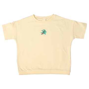 akachan honpo - 短袖T恤-下擺羅紋 單一圖案-象牙白色