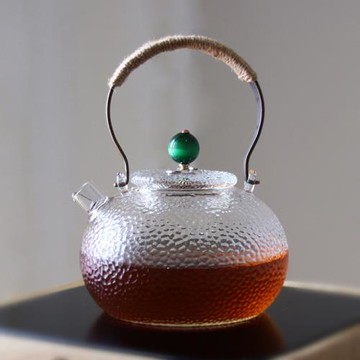 耐熱玻璃壺煮泡茶器銅把壺黑茶普洱燒水茶具電陶爐耐高溫花茶壺