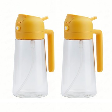 Reddot 紅點生活 倒噴兩用控量玻璃油瓶 暖暮黃  600ml  2個