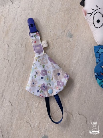 紫裸花香。純棉奶嘴鏈+保護套組