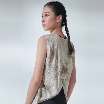 YOGA FLOW Striking Out Split - 寬肩背開衩罩衫 - 佩斯利花紋 Paisley