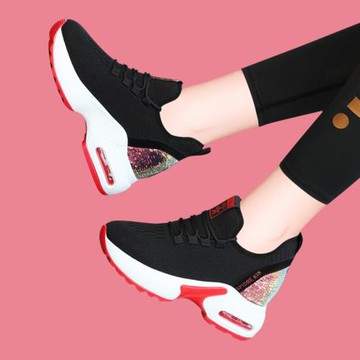 內增高單鞋2023新款旅游鞋氣墊鞋運動鞋時尚球鞋秋冬加絨保暖棉鞋