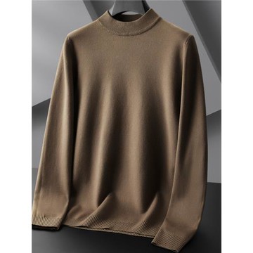 秋冬季新款男士加肥加大碼半高領毛衣針織衫純色長袖打底衣彈力