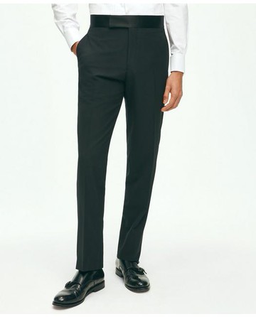 Brooks Brothers Men's Black Fleece Tuxedo Pants in Wool-Silk | Size 38 Regular