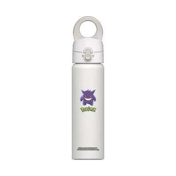 磁吸水壺 AquaStand 不鏽鋼 700cc - 附吸管 白 - 寶可夢 Pokemon - LOGO款-耿鬼