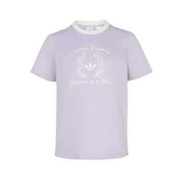 Adidas 愛迪達 Ss Tee W Cc KY5735 女 T恤 運動上衣 休閒短袖 紫 亞版 領口滾邊