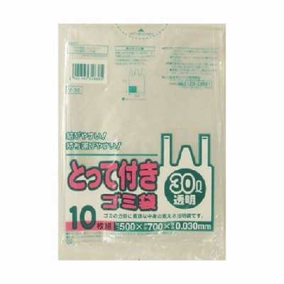日本サニパック Y-38とってつき30L10枚 透明 Y-38-CL (61-3318-84)