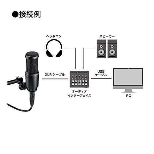 オーディオテクニカ AT2020 コンデンサーマイク XLR 動画配信 宅録 ポッドキャスト 実況 DTM レコーディング マイク  国内正規品  ブラック