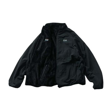 FREAK'S STORE 寬鬆版型尼龍抓絨雙面拉鍊夾克[限定商品] 黑色 FREAKS-114 [台灣現貨]